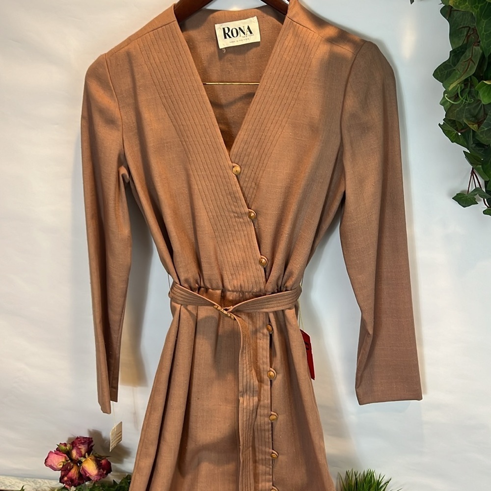 NWT Brown Rona New York Button Down Dress - Picture 6 of 8
